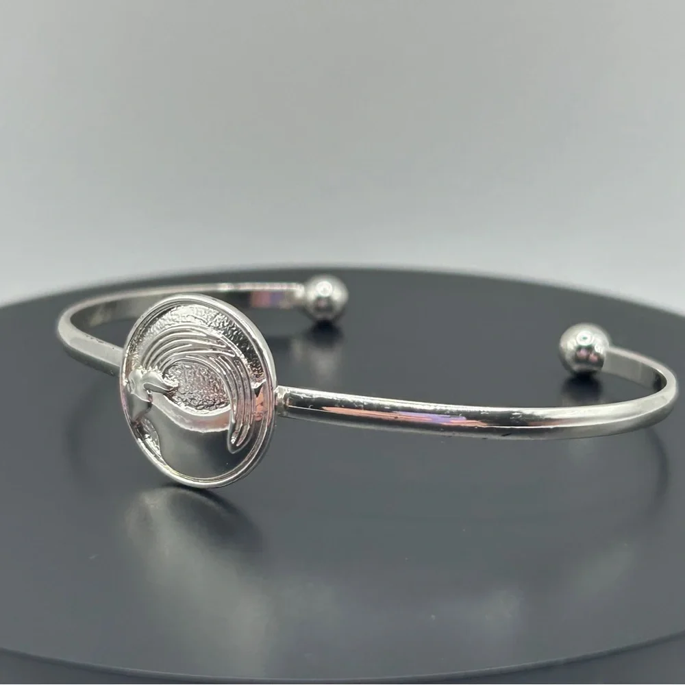 Shiny Capricorn Silver Cuff Bracelet
